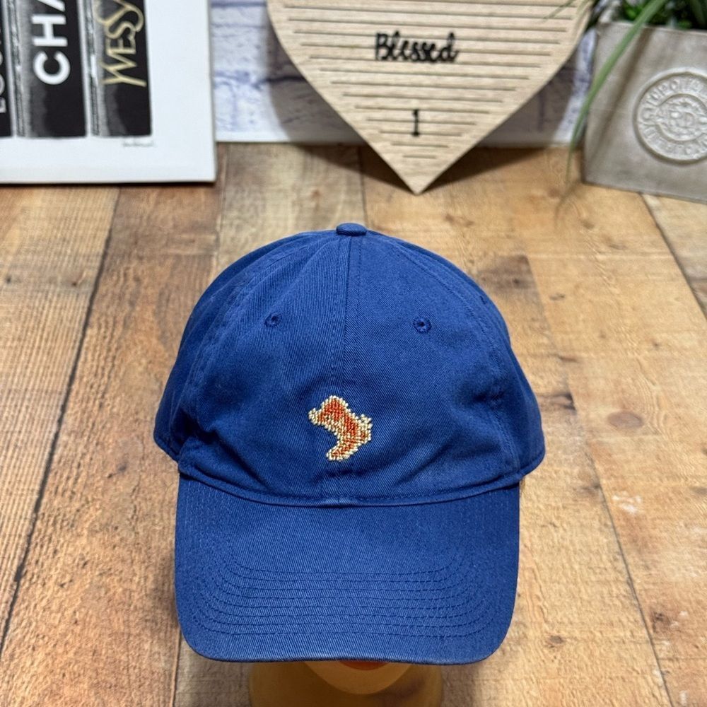 Smathers And Branson Hat Cap Mens Blue Boots  Embroidered‎ Needlepoint Strapback